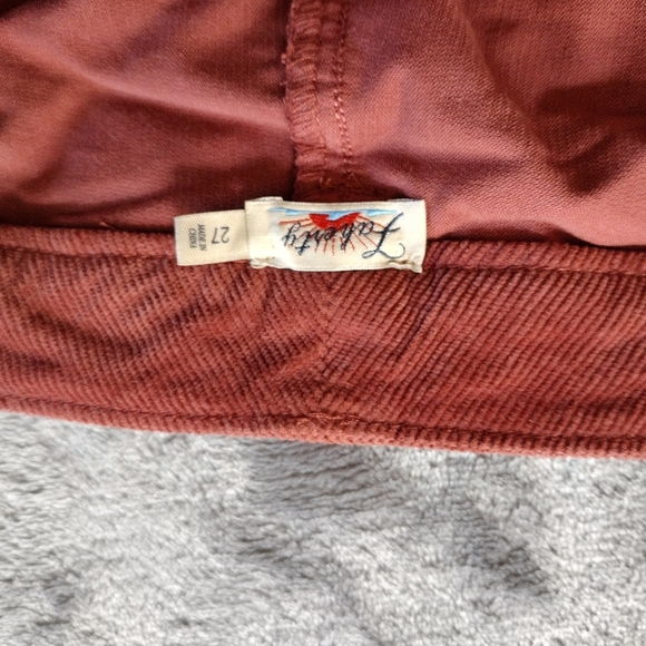FAHERTY Stretch Corduroy Pants 27 Wide Leg Henna Rust Patch Pocket High Rise - Picture 5 of 11